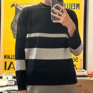 Cashmere. Grey and black stripe sweater size S